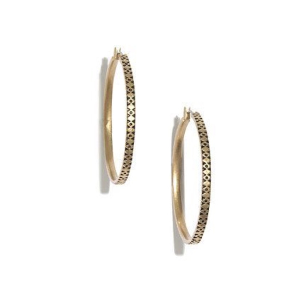 Madewell Hoop Earrings with etched design